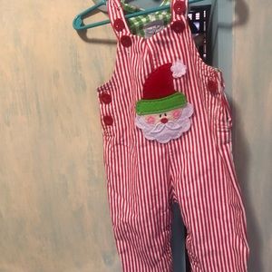 MudPie Boys Christmas Santa Overhauls